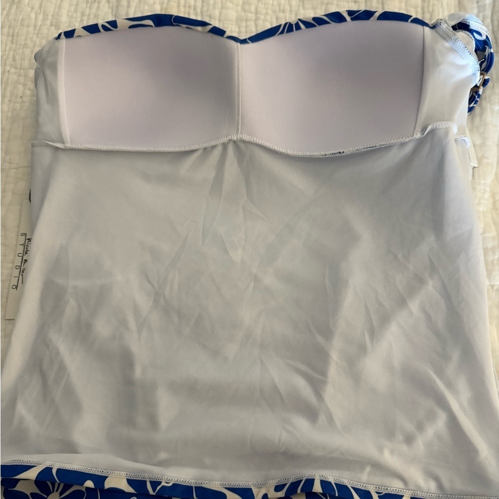 NWT Nicole Miller High Waist Skirted Floral Tankini | XL L. 2 piece set - Picture 7 of 16